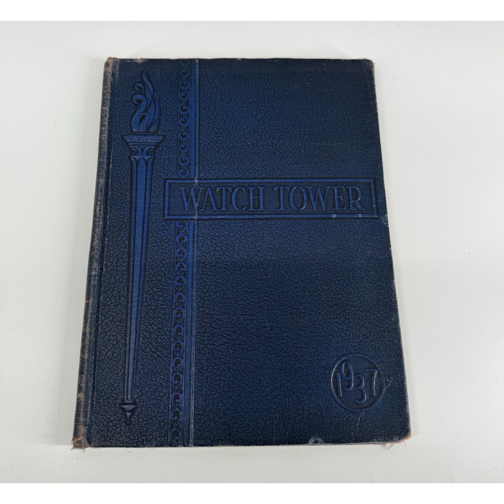 1937 Rock Island HIGH SCHOOL Rock Island IL Illinois Yearbook Watchtower Signed